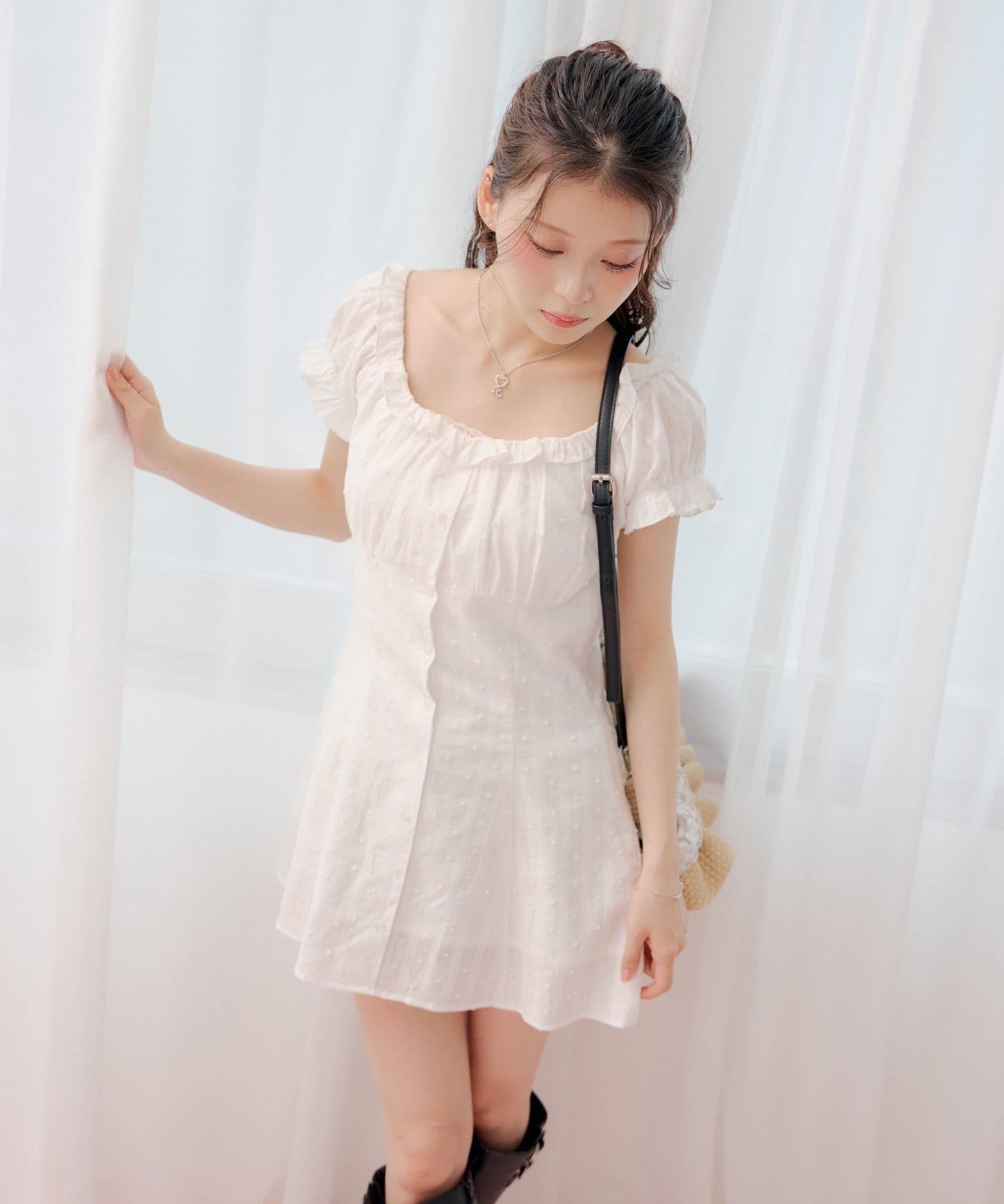 [Set Fair Item #8] CHICO French sleeve flared mini dress - Image 5