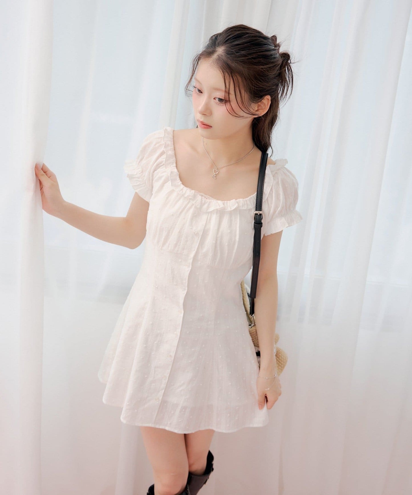 [Set Fair Item #8] CHICO French sleeve flared mini dress - Image 6