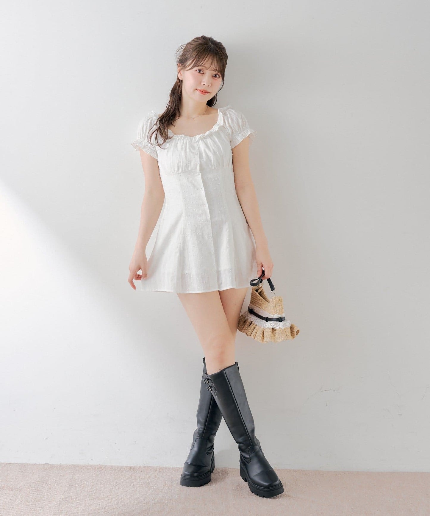 [Set Fair Item #8] CHICO French sleeve flared mini dress - Image 8