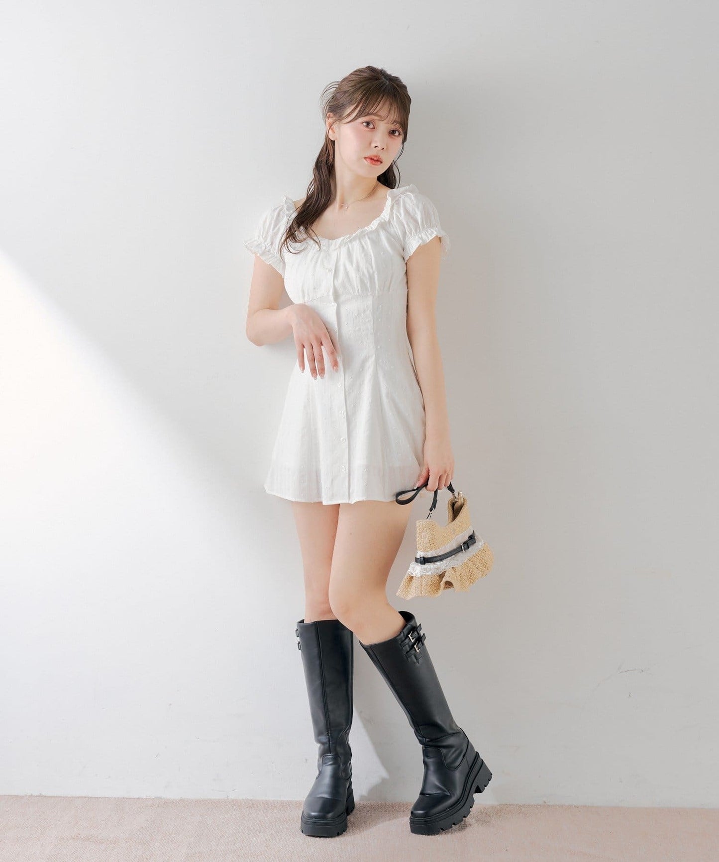 [Set Fair Item #8] CHICO French sleeve flared mini dress - Image 9