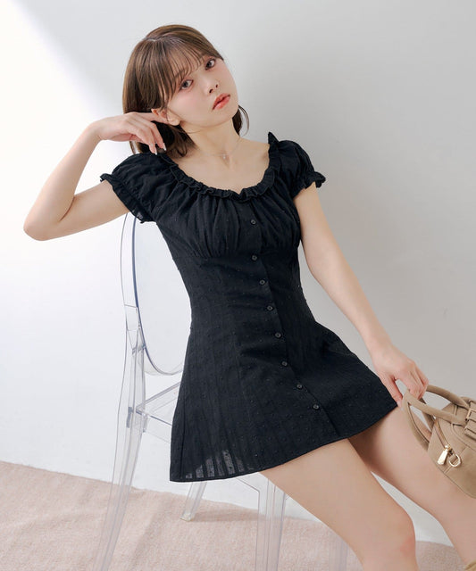 [Set Fair Item #8] CHICO French sleeve flared mini dress - Image 2