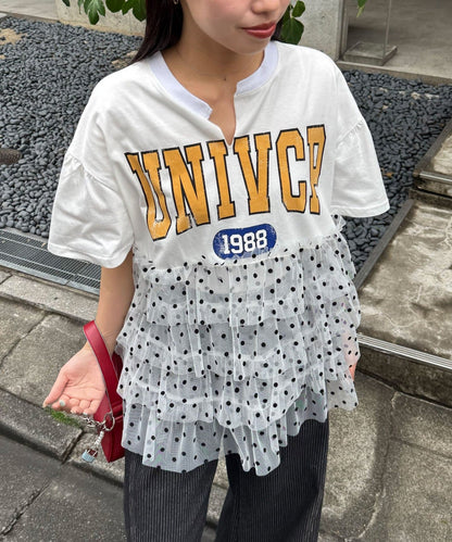 CIAOPANIC 波點薄紗拼接Tee - Image 4