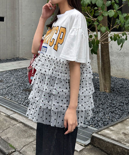 CIAOPANIC 波點薄紗拼接Tee - Image 6