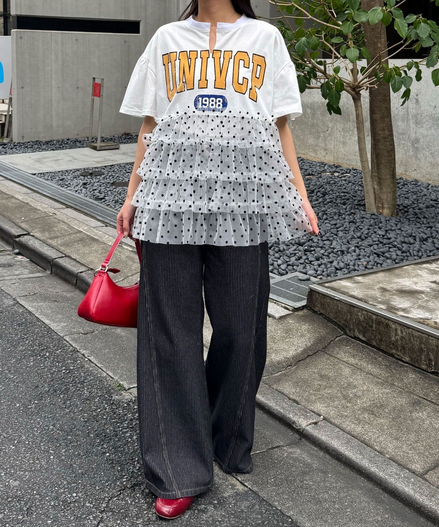 CIAOPANIC 波點薄紗拼接Tee - Image 8