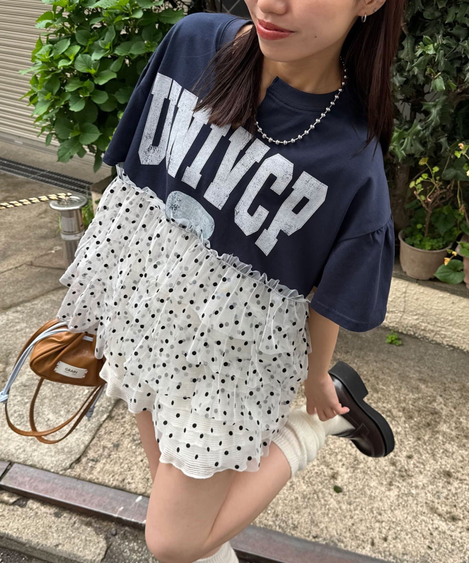 CIAOPANIC 波點薄紗拼接Tee - Image 3