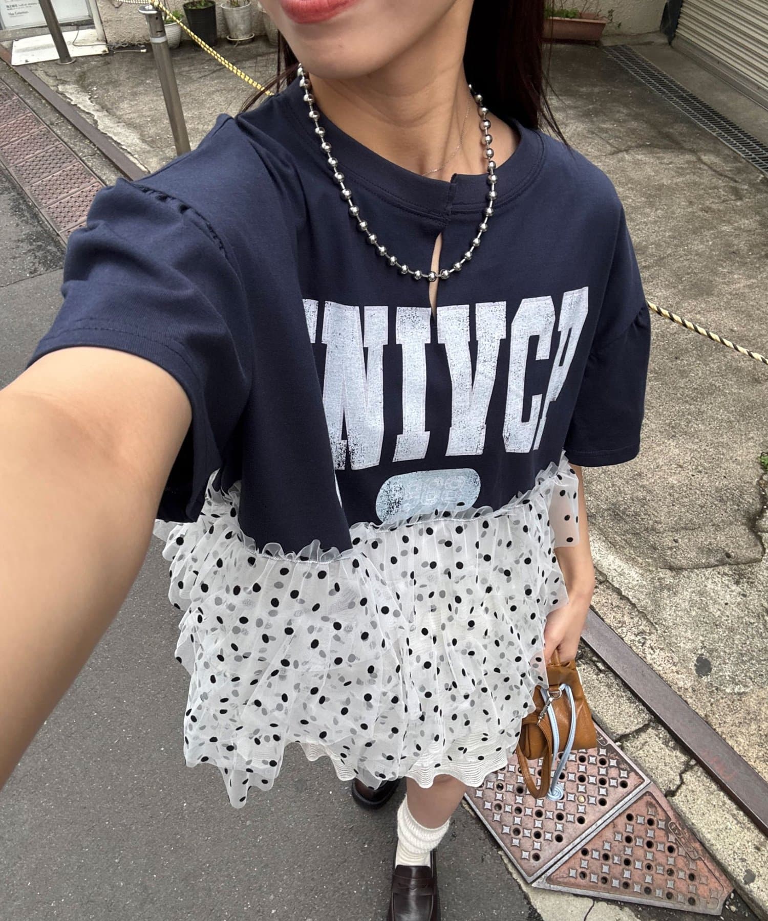 CIAOPANIC 波點薄紗拼接Tee - Image 11