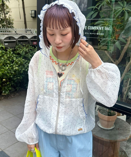 HELLO.SANFRANCISCO 波點荷葉邊薄紗外套 - Image 1