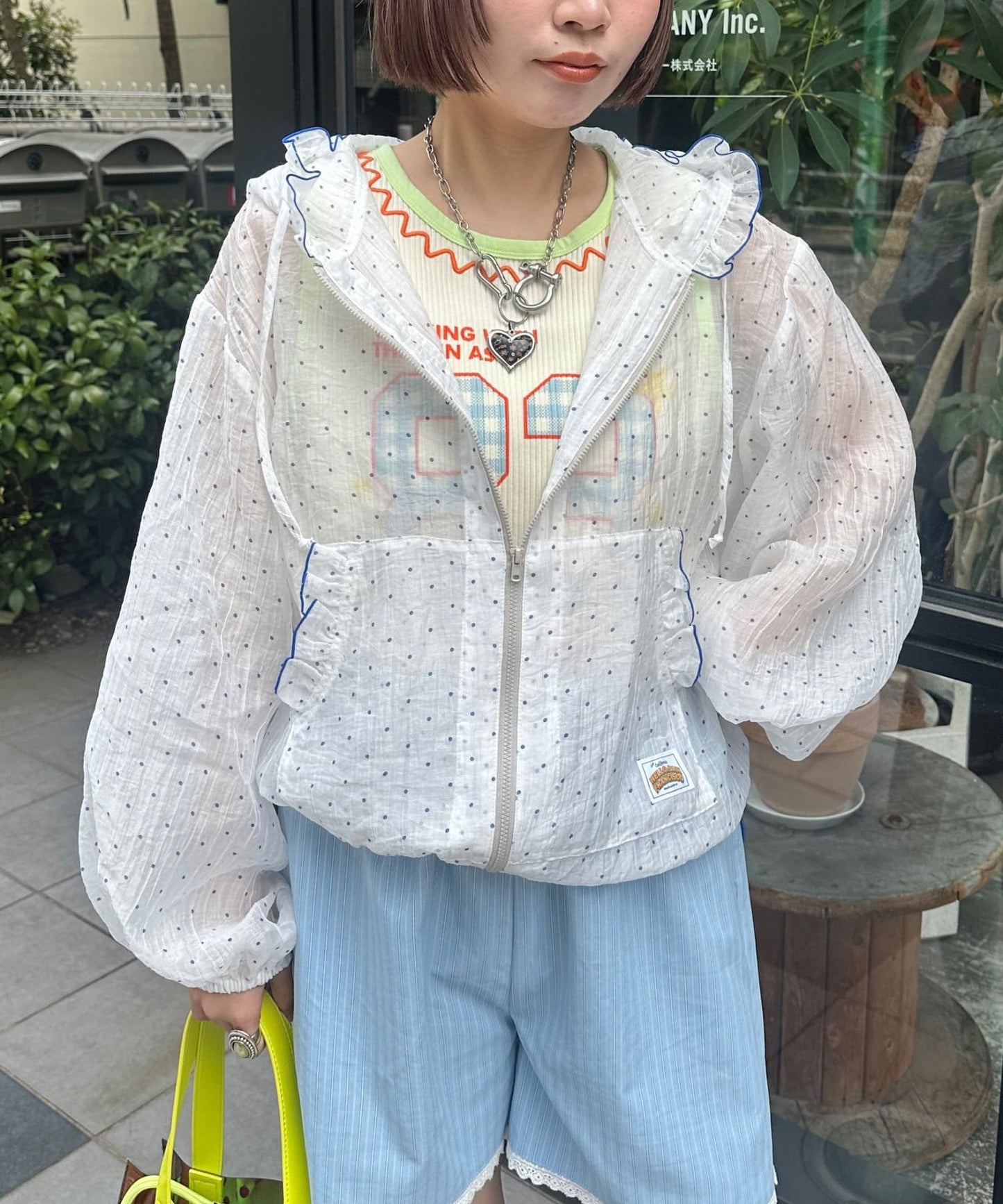 HELLO.SANFRANCISCO 波點荷葉邊薄紗外套 - Image 6