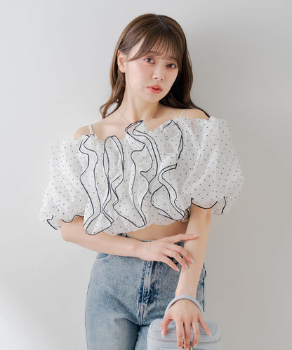 [Set Fair Item #5] CHICO 荷葉邊露肩balloon blouse - Image 14