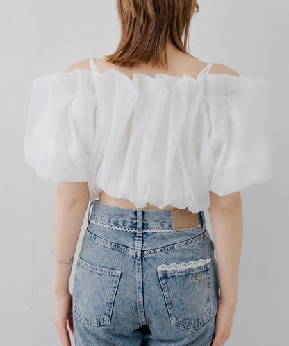 [Set Fair Item #5] CHICO 荷葉邊露肩balloon blouse - Image 25