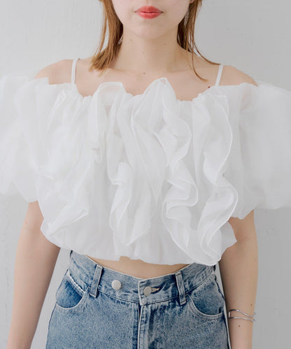 [Set Fair Item #5] CHICO 荷葉邊露肩balloon blouse - Image 27
