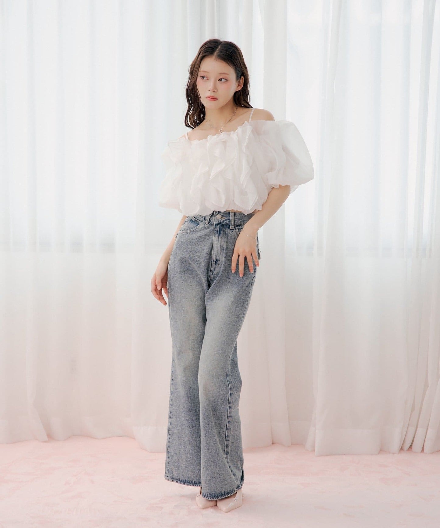 [Set Fair Item #5] CHICO 荷葉邊露肩balloon blouse - Image 7