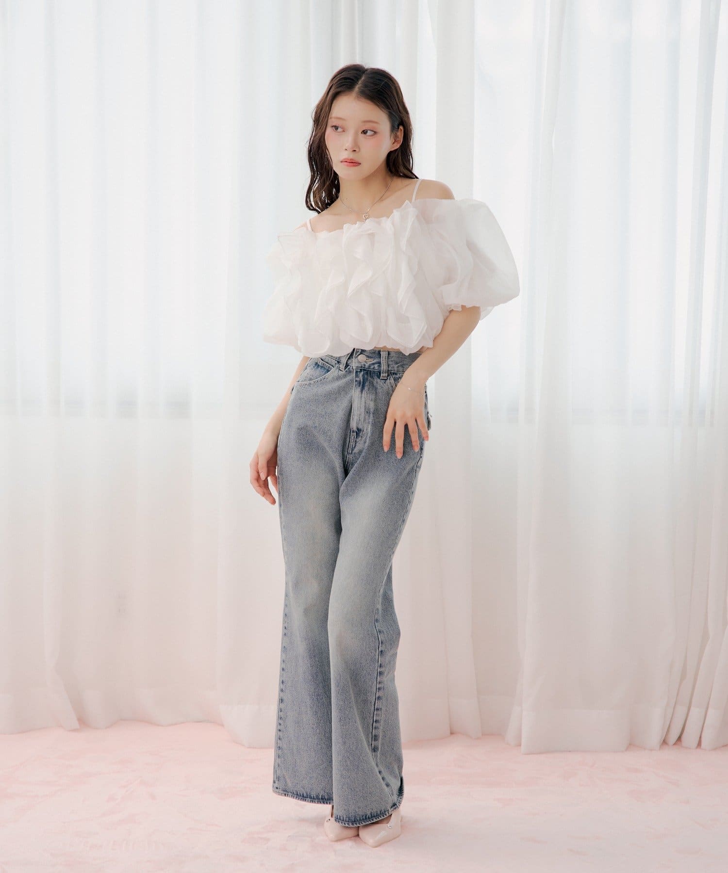 [Set Fair Item #5] CHICO 荷葉邊露肩balloon blouse - Image 7