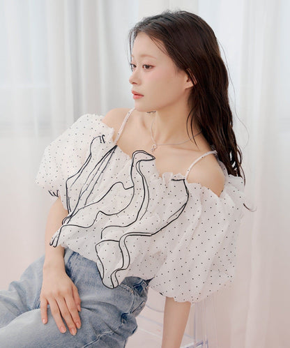 [Set Fair Item #5] CHICO 荷葉邊露肩balloon blouse - Image 10