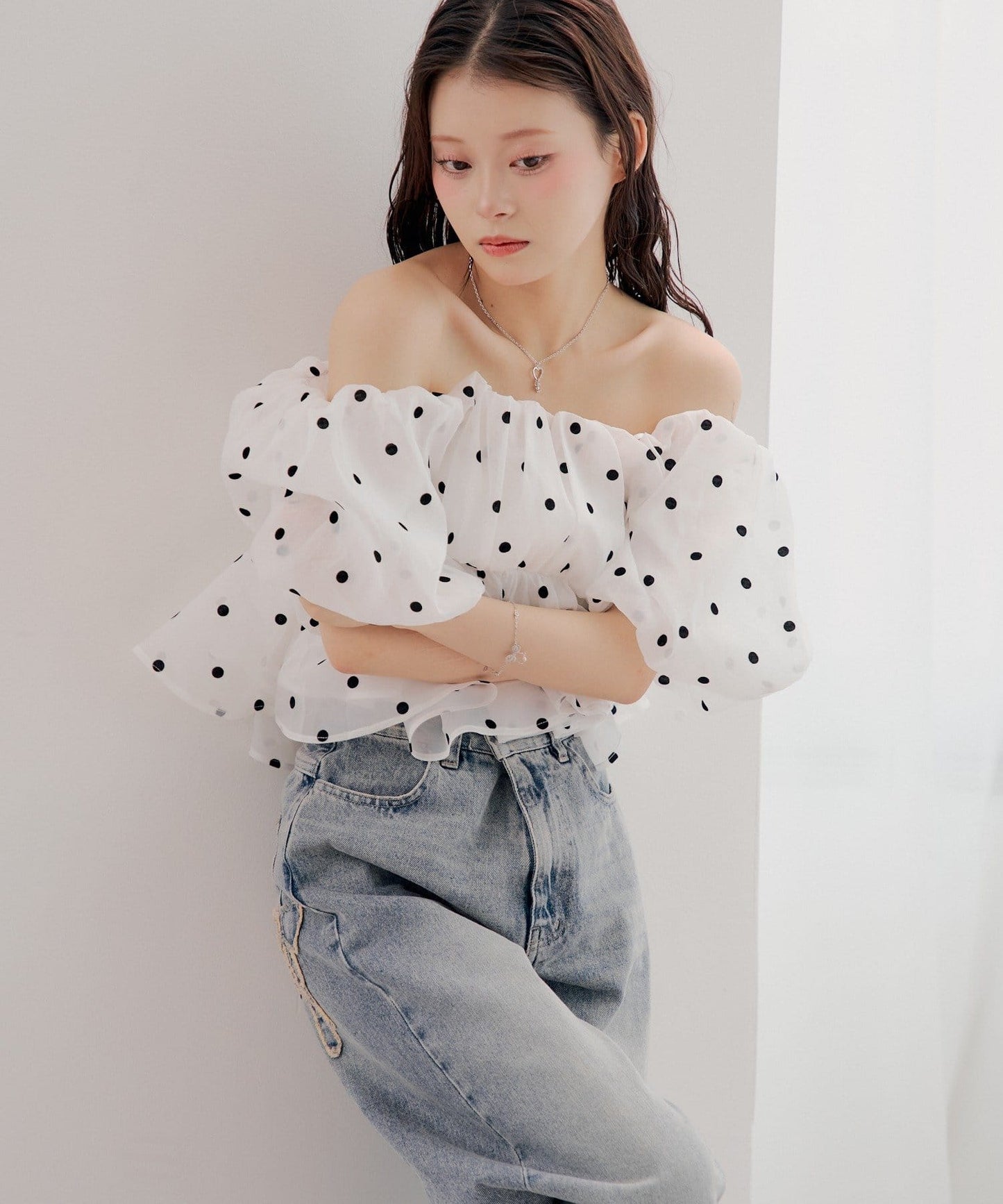 [Set Fair Item #6] CHICO 露肩泡泡袖Top - Image 5