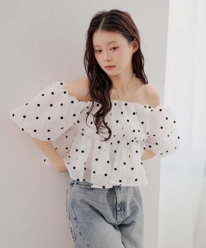 [Set Fair Item #6] CHICO 露肩泡泡袖Top - Image 6