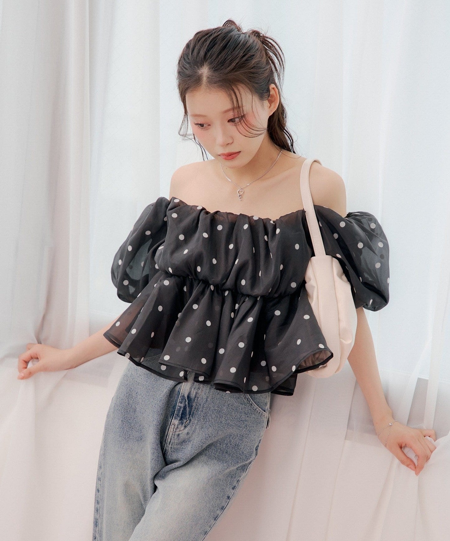[Set Fair Item #6] CHICO 露肩泡泡袖Top - Image 12