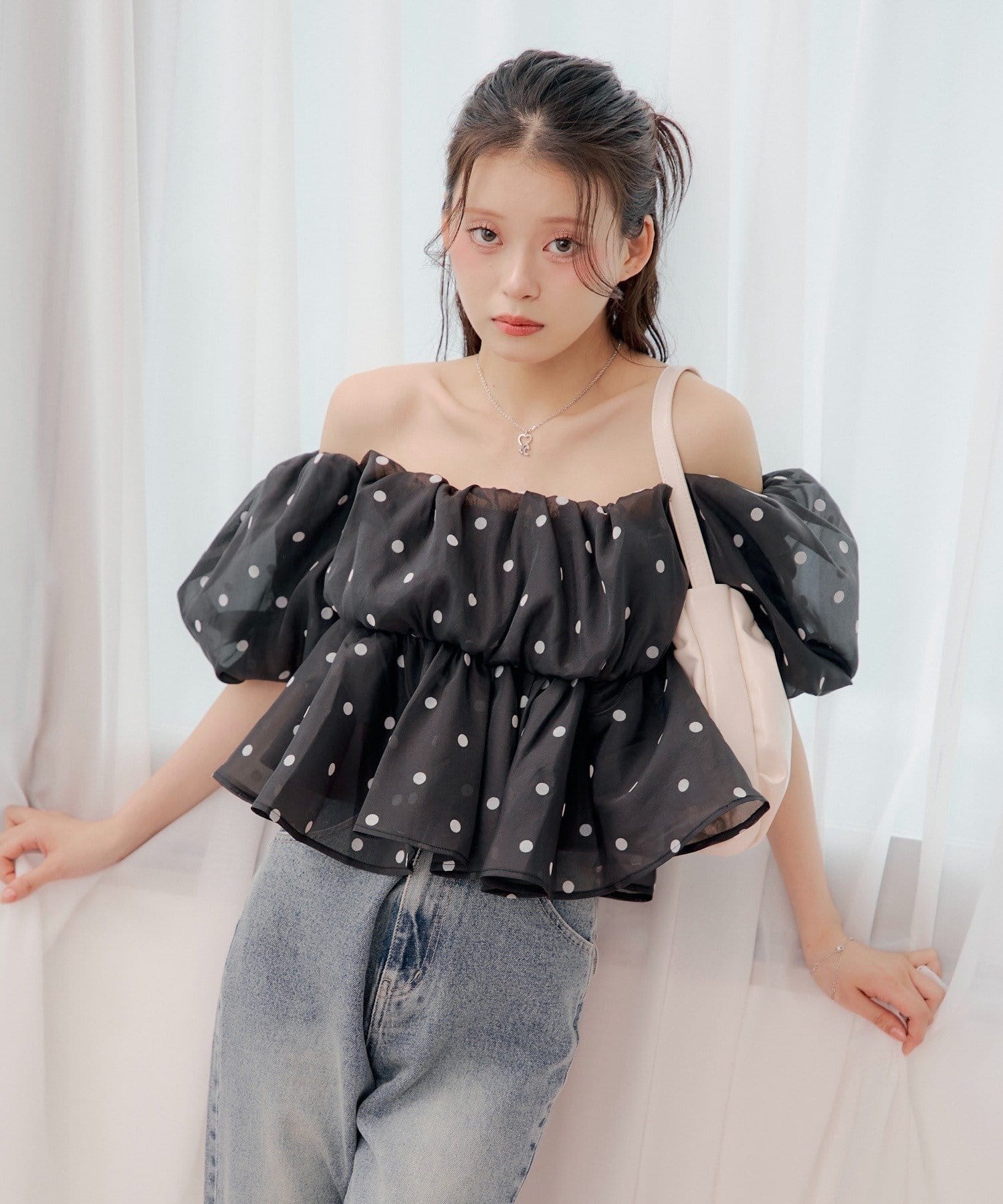 [Set Fair Item #6] CHICO 露肩泡泡袖Top - Image 3