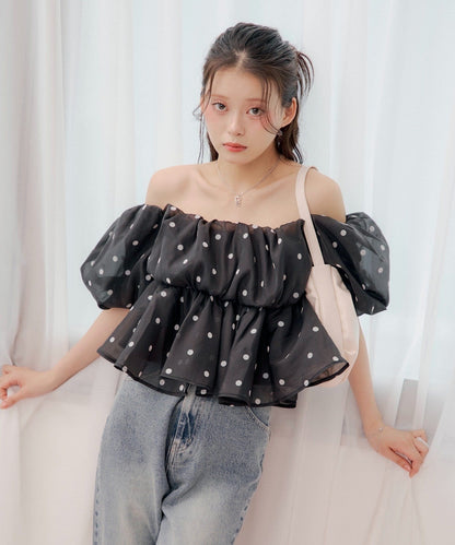 [Set Fair Item #6] CHICO 露肩泡泡袖Top - Image 3