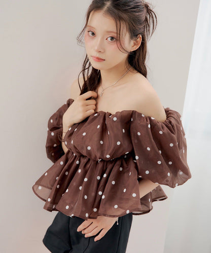 [Set Fair Item #6] CHICO 露肩泡泡袖Top - Image 4