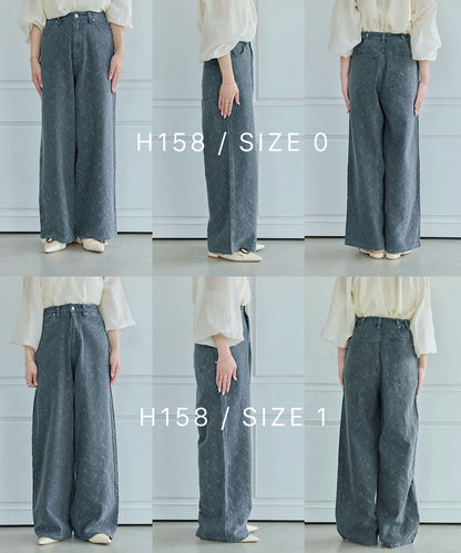 Kastane [Wide] floral embroidered denim - Image 4