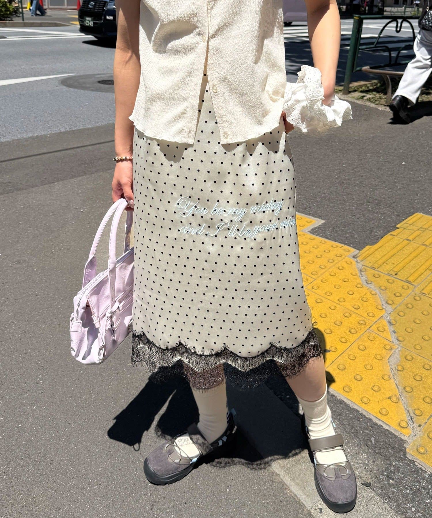 CIAOPANIC 波點緞面刺繡裙 - Image 4