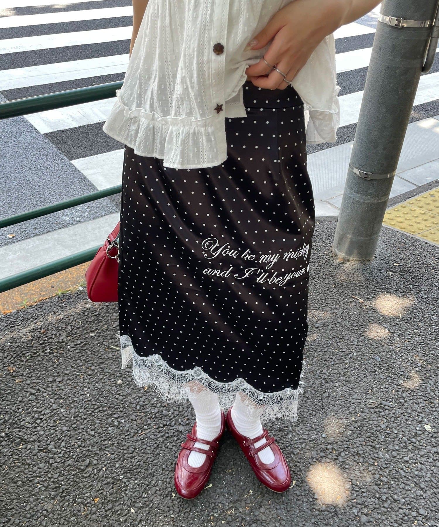 CIAOPANIC 波點緞面刺繡裙 - Image 2