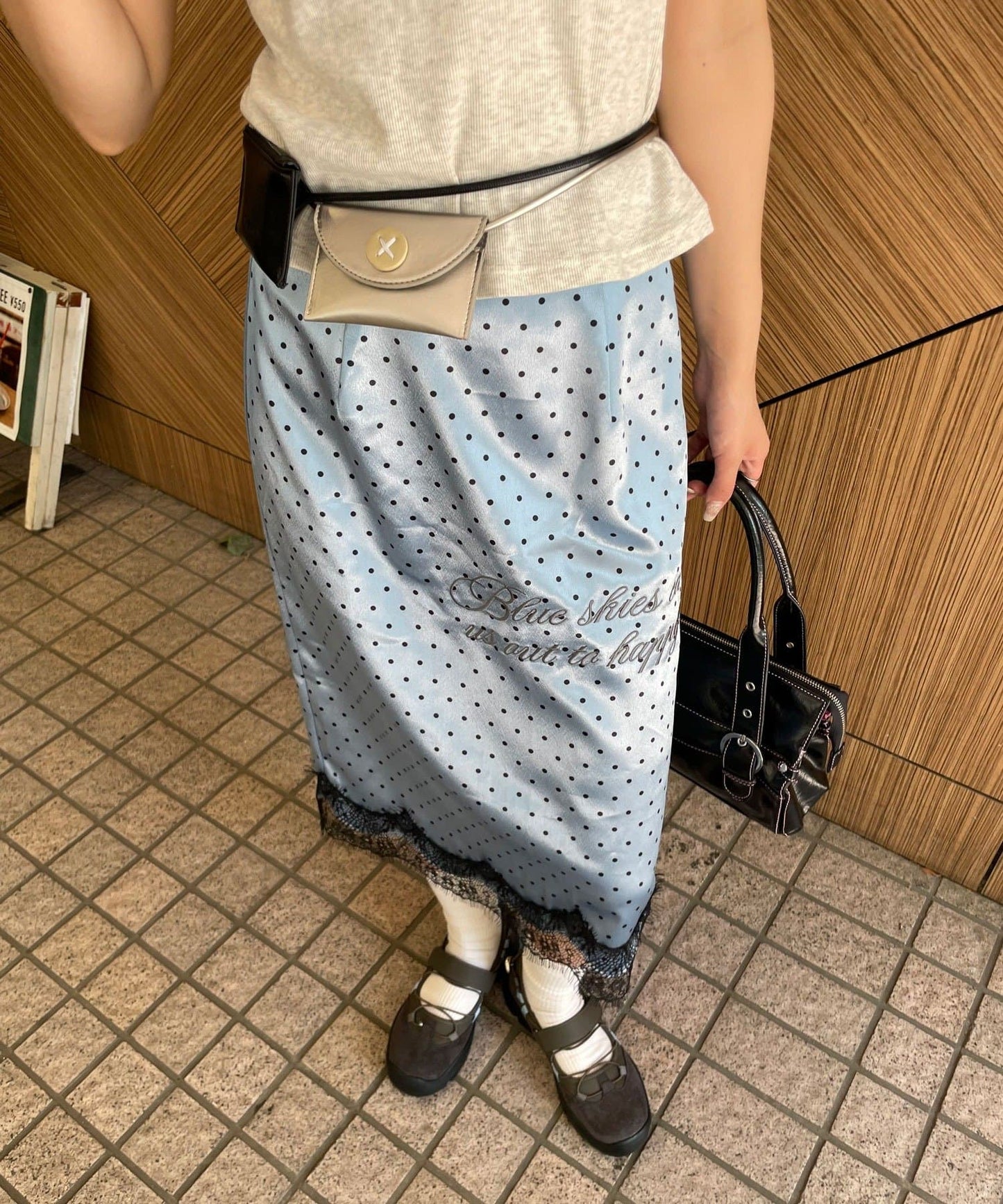 CIAOPANIC 波點緞面刺繡裙 - Image 3
