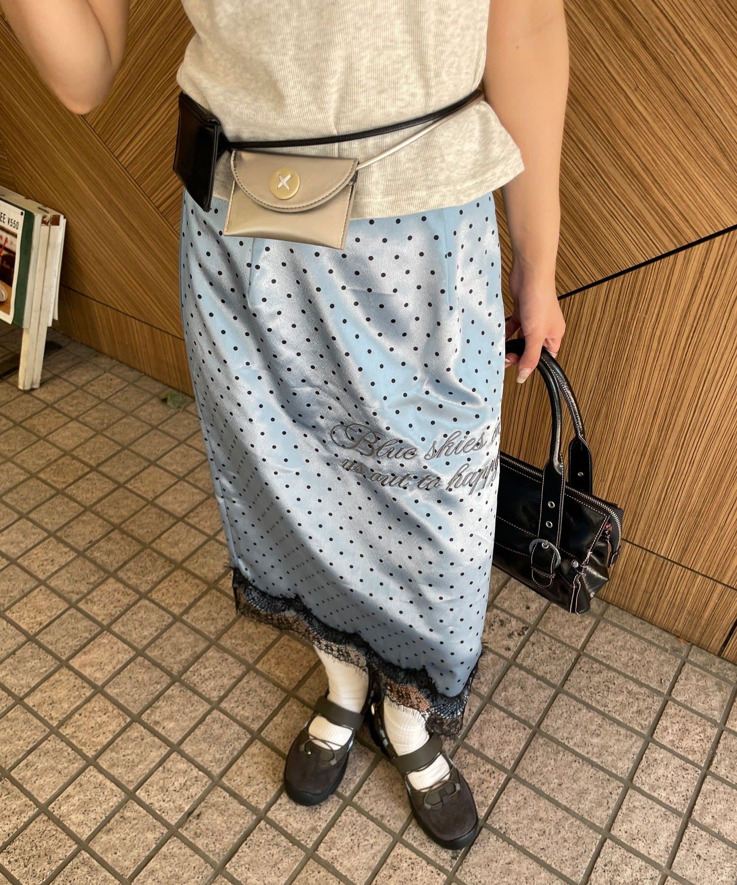 CIAOPANIC 波點緞面刺繡裙 - Image 3