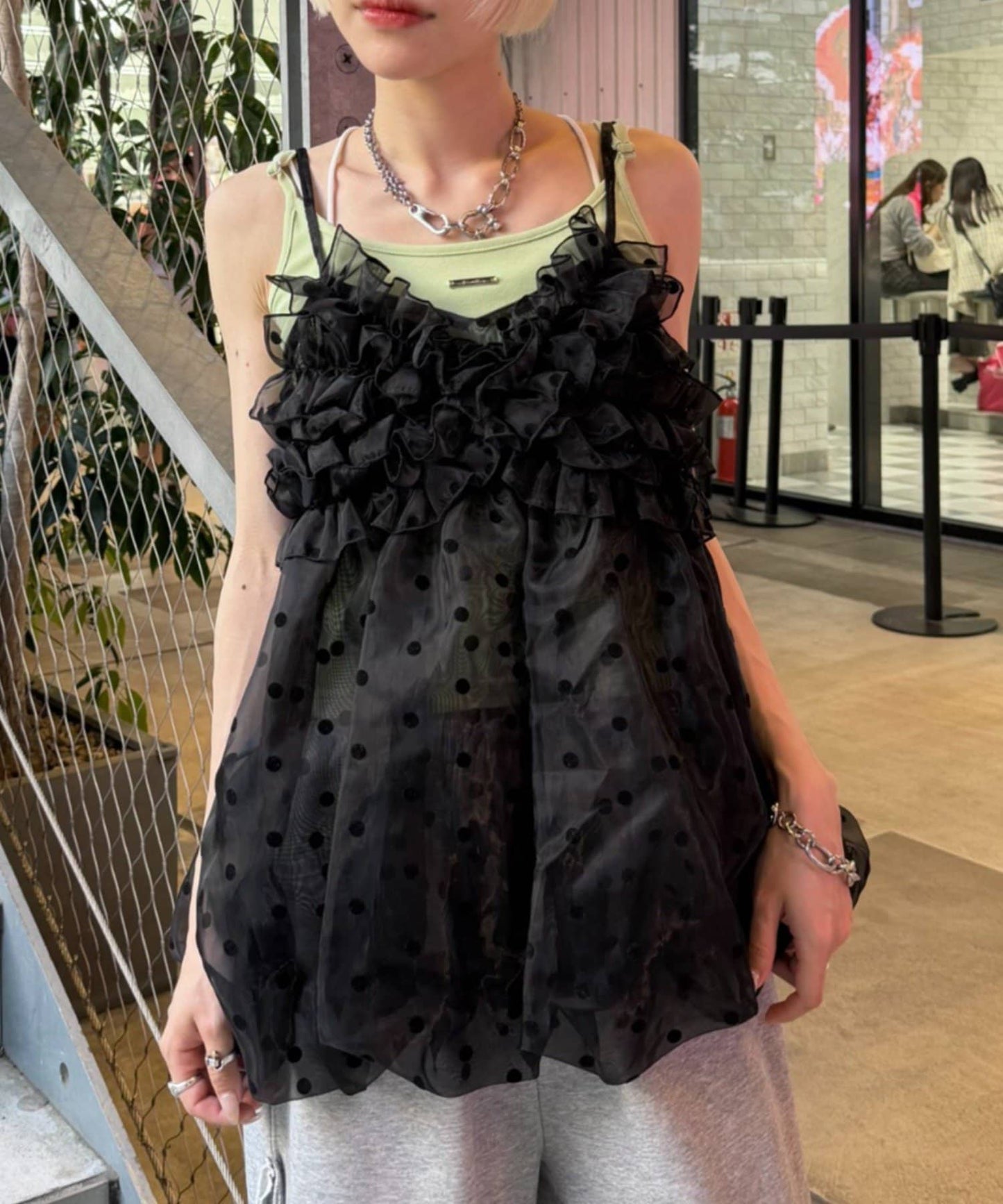 [大人氣] w closet sheer 氣球吊帶背心 - Image 2