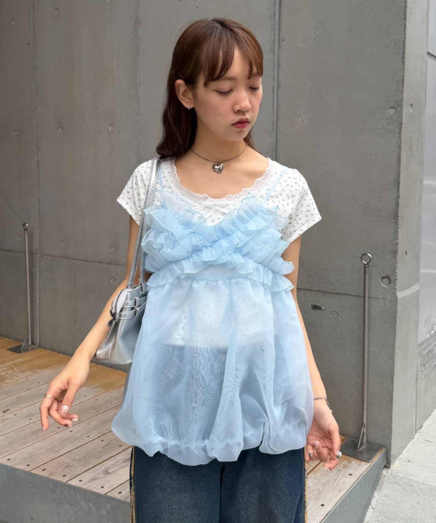 [大人氣] w closet sheer 氣球吊帶背心 - Image 3