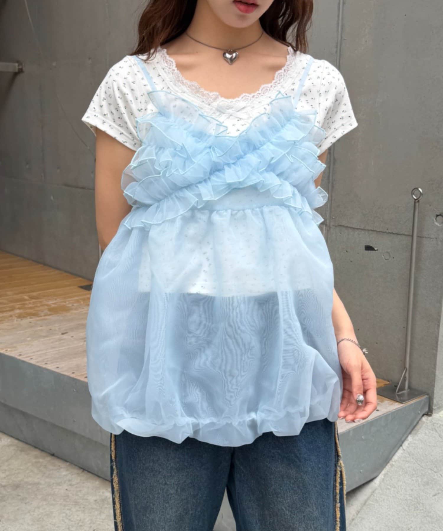 [大人氣] w closet sheer 氣球吊帶背心 - Image 31