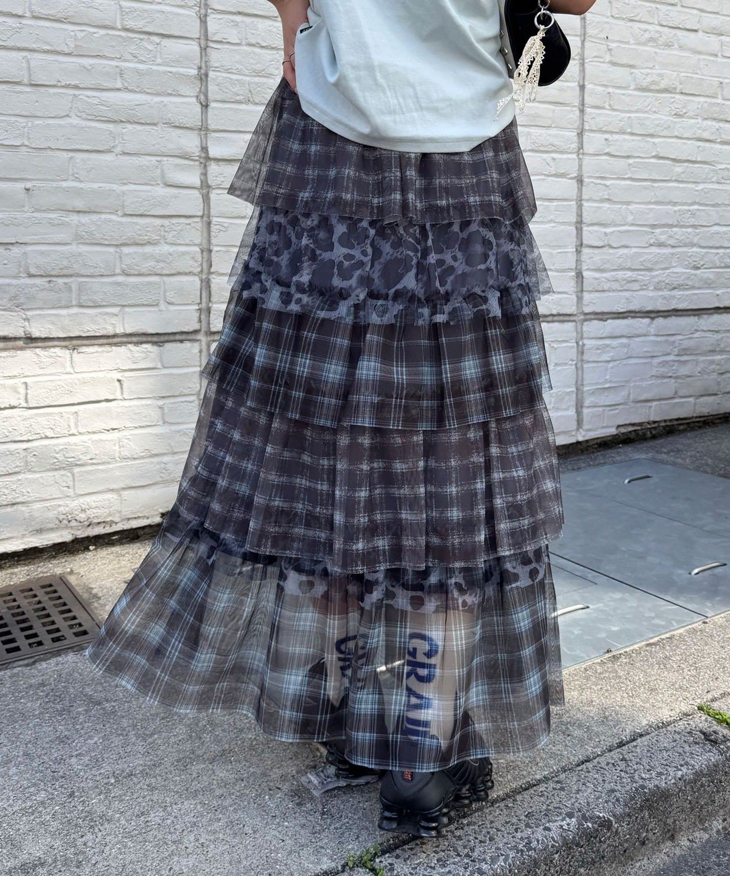 CIAOPANIC Mix Pattern 薄紗層層長裙 - Image 7