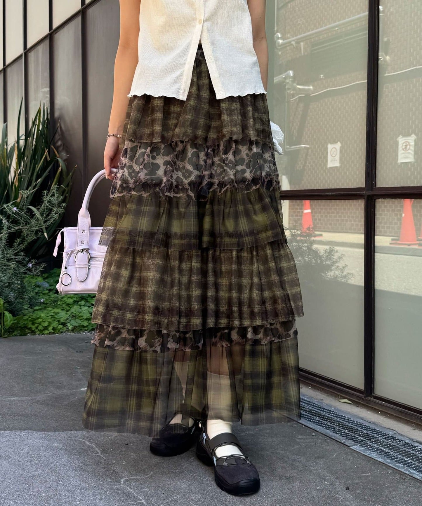 CIAOPANIC Mix Pattern 薄紗層層長裙 - Image 3