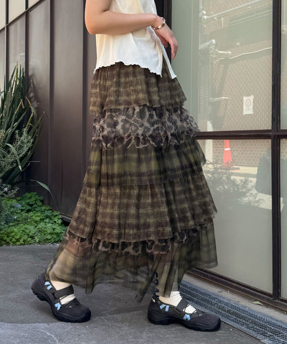 CIAOPANIC Mix Pattern 薄紗層層長裙 - Image 16