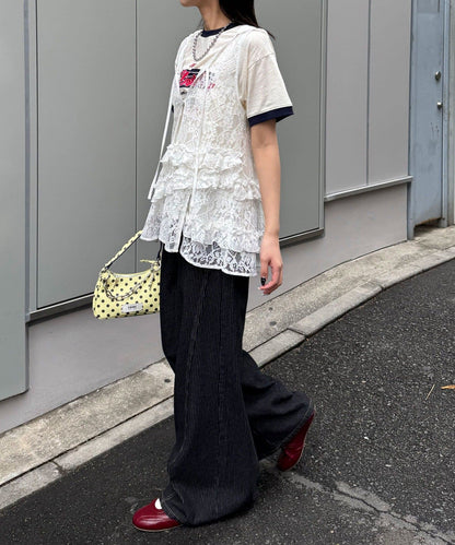 CIAOPANIC Rufflw邊Lace連帽背心 - Image 10
