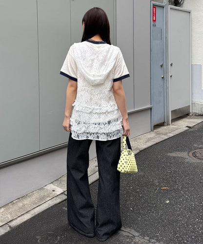 CIAOPANIC Rufflw邊Lace連帽背心 - Image 11