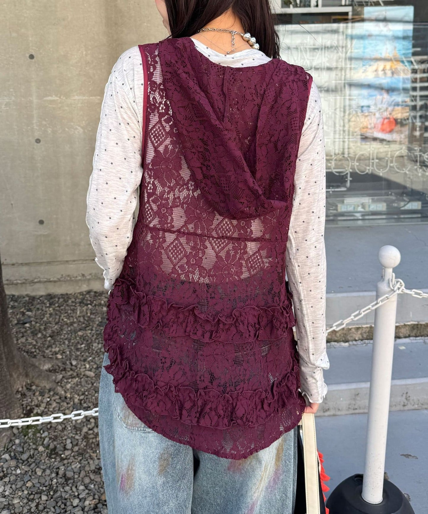 CIAOPANIC Rufflw邊Lace連帽背心 - Image 16