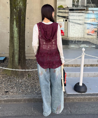 CIAOPANIC Rufflw邊Lace連帽背心 - Image 19