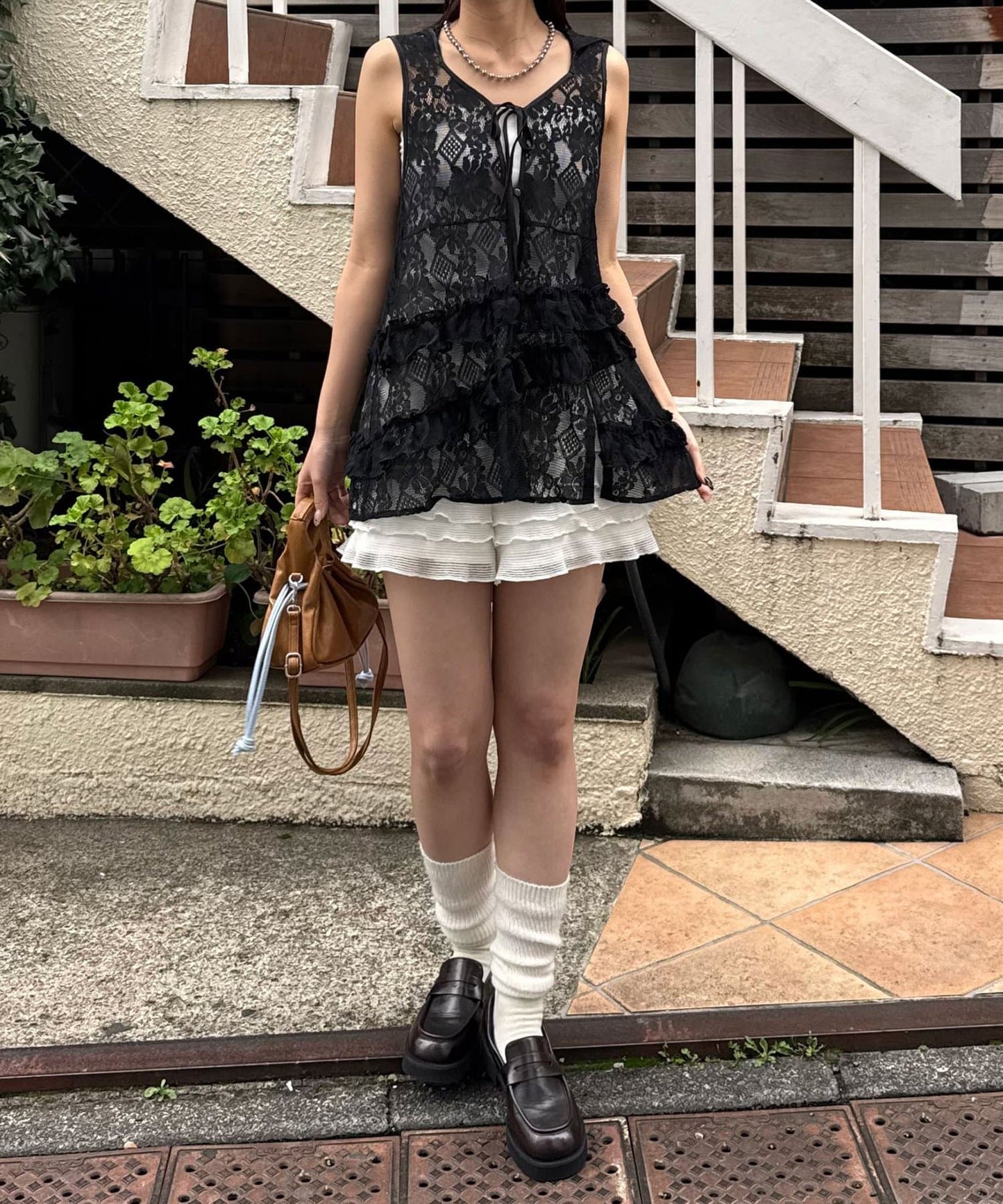 CIAOPANIC Rufflw邊Lace連帽背心 - Image 25