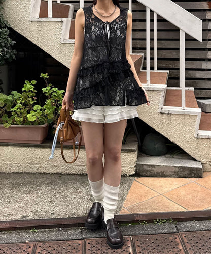 CIAOPANIC Rufflw邊Lace連帽背心 - Image 25