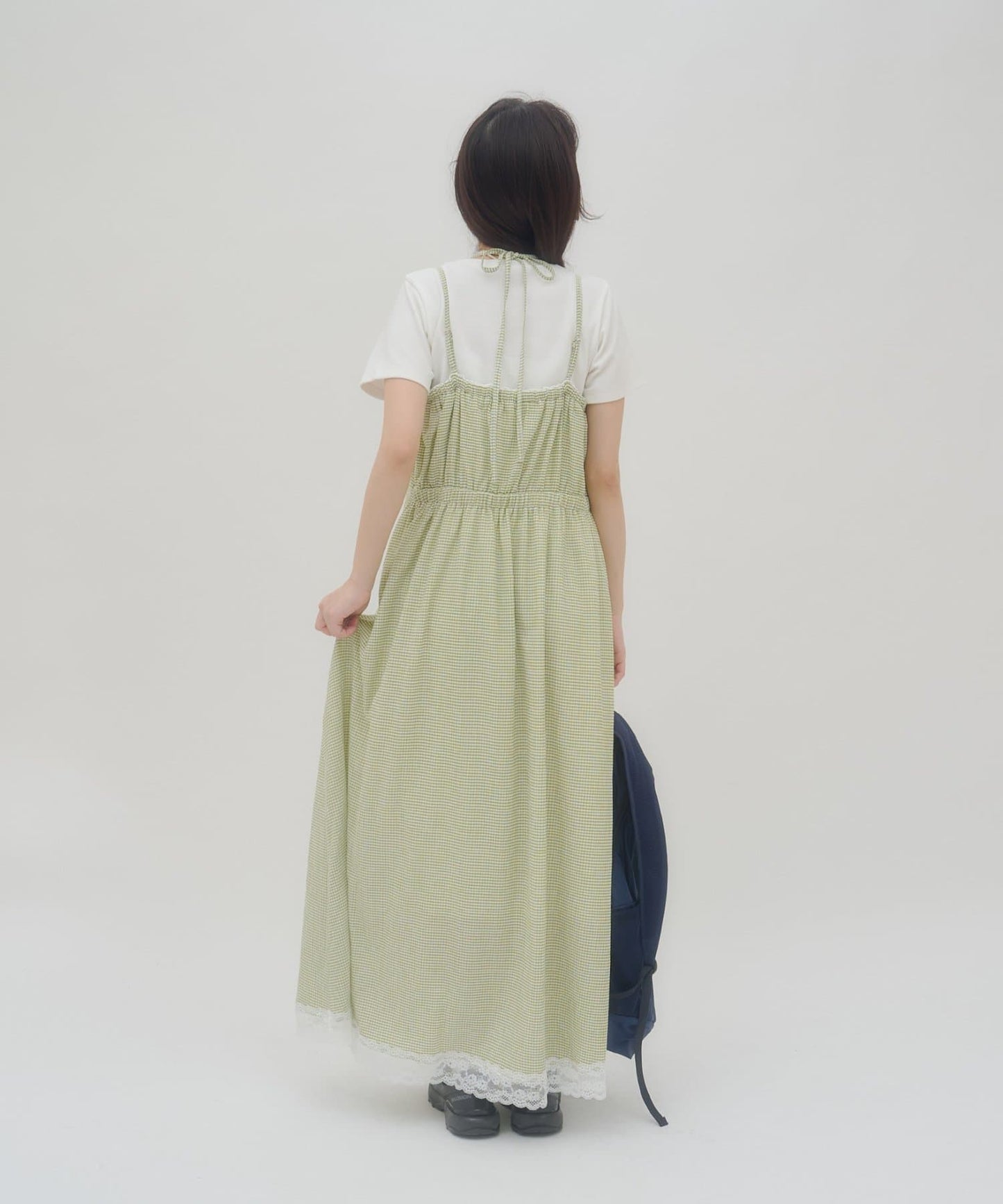 umm. By Discoat Lace下擺格仔吊帶ops - Image 12