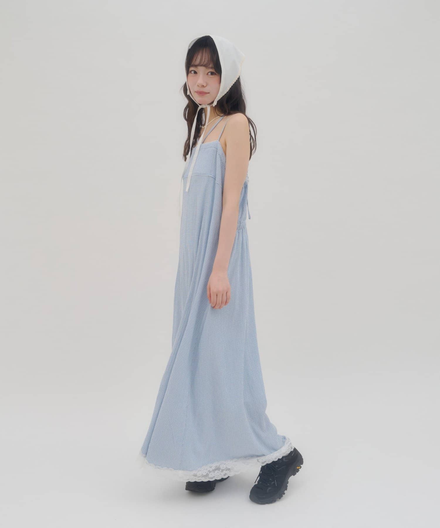 umm. By Discoat Lace下擺格仔吊帶ops - Image 14