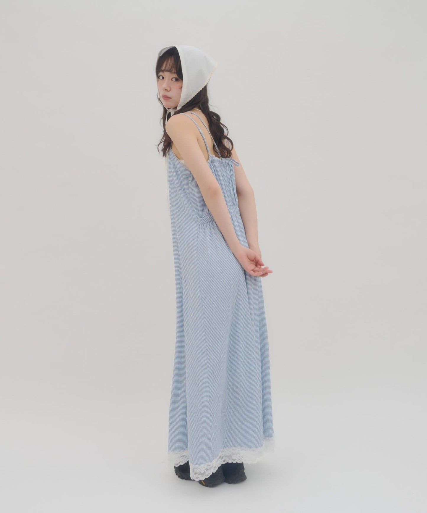 umm. By Discoat Lace下擺格仔吊帶ops - Image 15