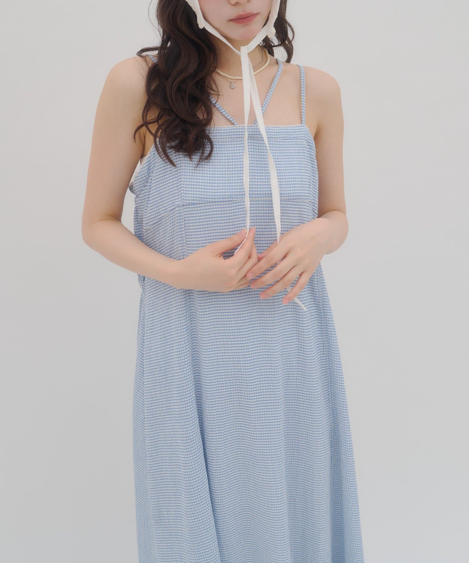 umm. By Discoat Lace下擺格仔吊帶ops - Image 17