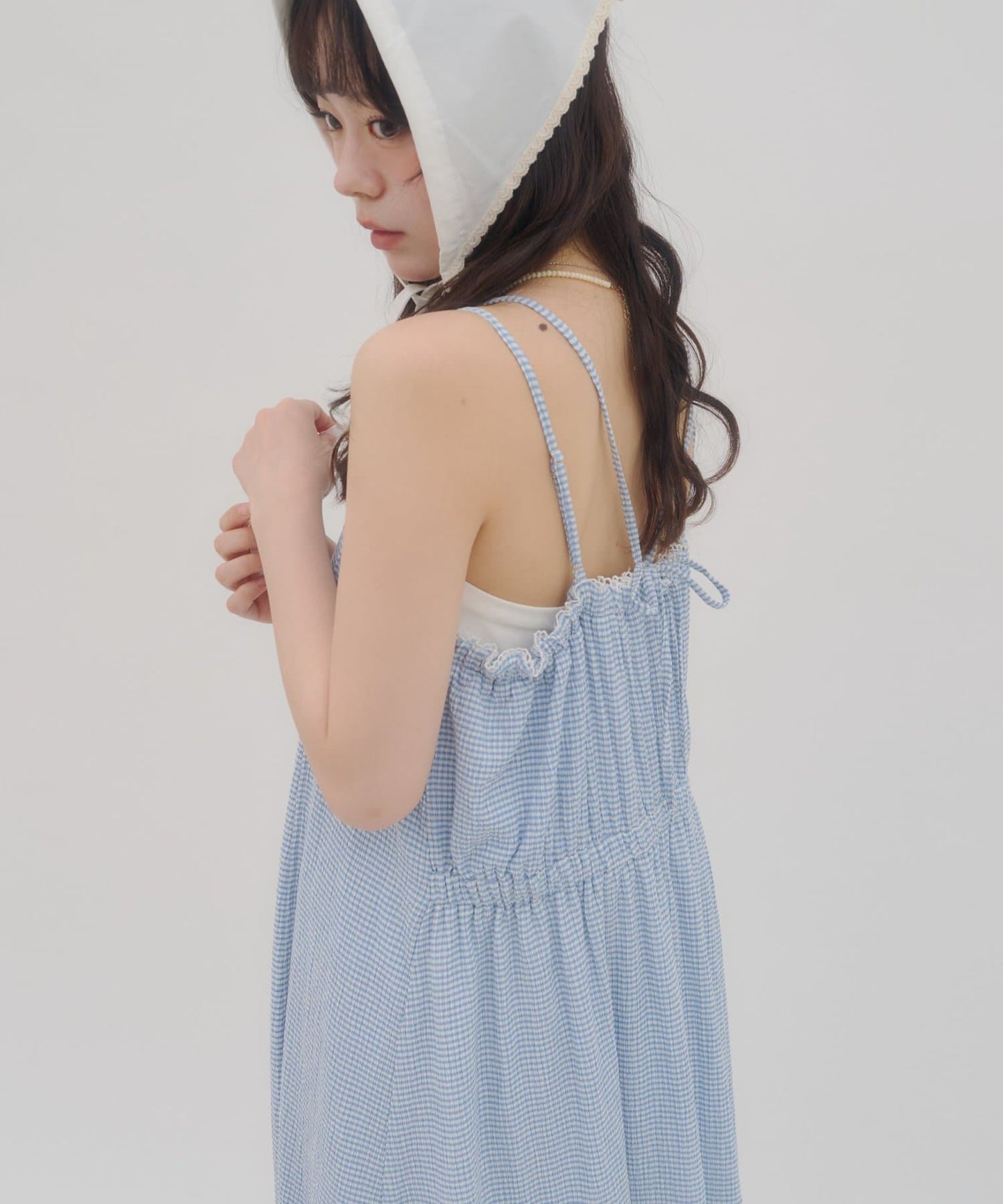 umm. By Discoat Lace下擺格仔吊帶ops - Image 18