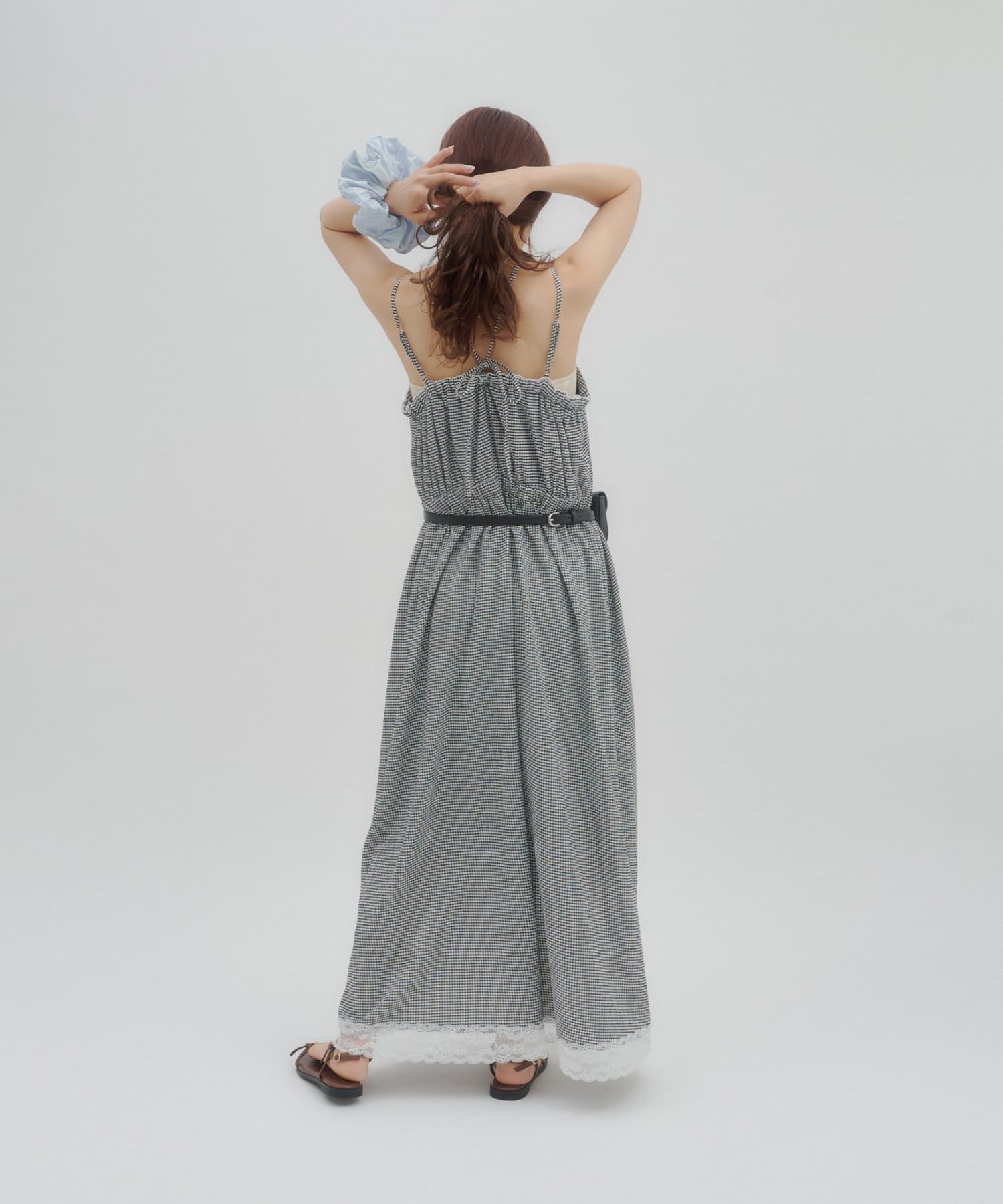 umm. By Discoat Lace下擺格仔吊帶ops - Image 29