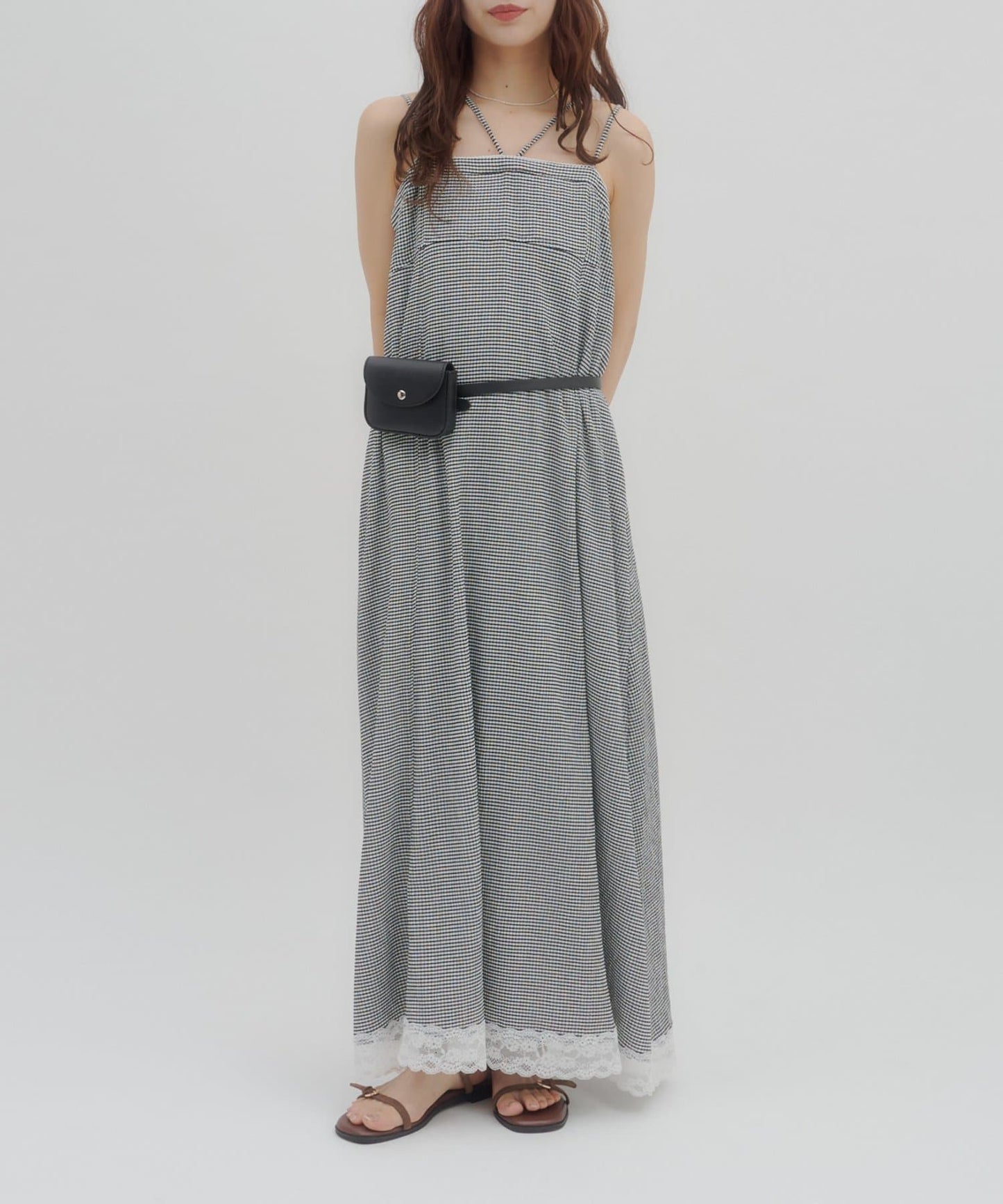umm. By Discoat Lace下擺格仔吊帶ops - Image 21