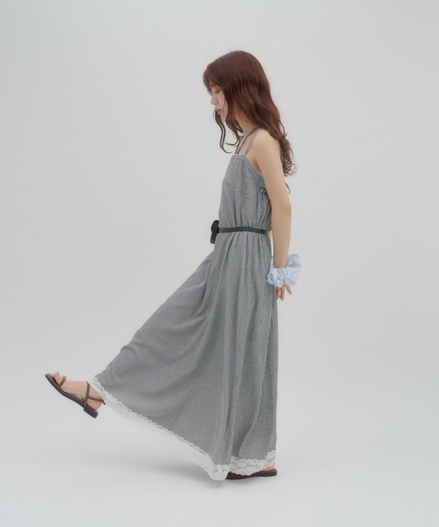 umm. By Discoat Lace下擺格仔吊帶ops - Image 22