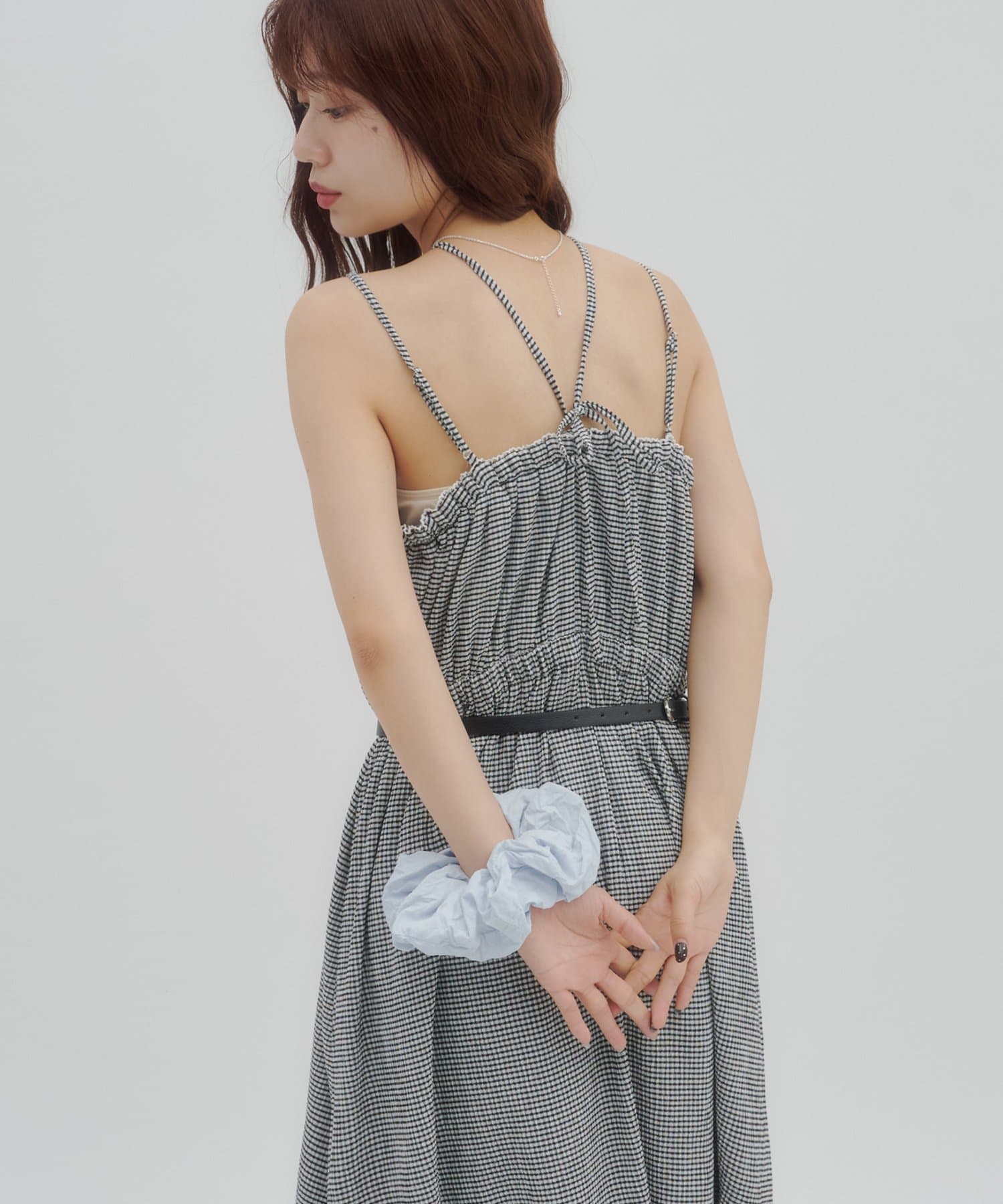 umm. By Discoat Lace下擺格仔吊帶ops - Image 25